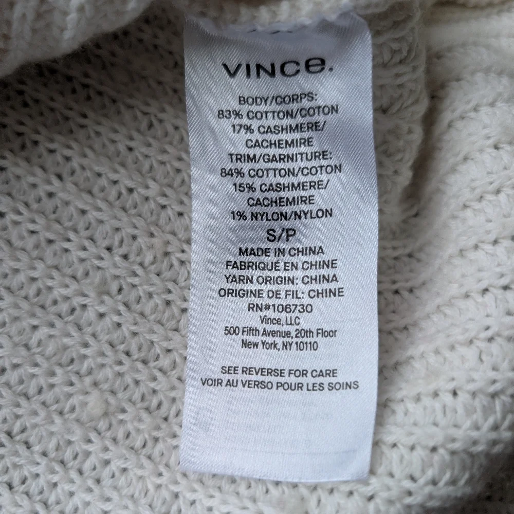 VINCE Ribbed Raglan Crew Sweater in Ivory - Picture 15 of 16